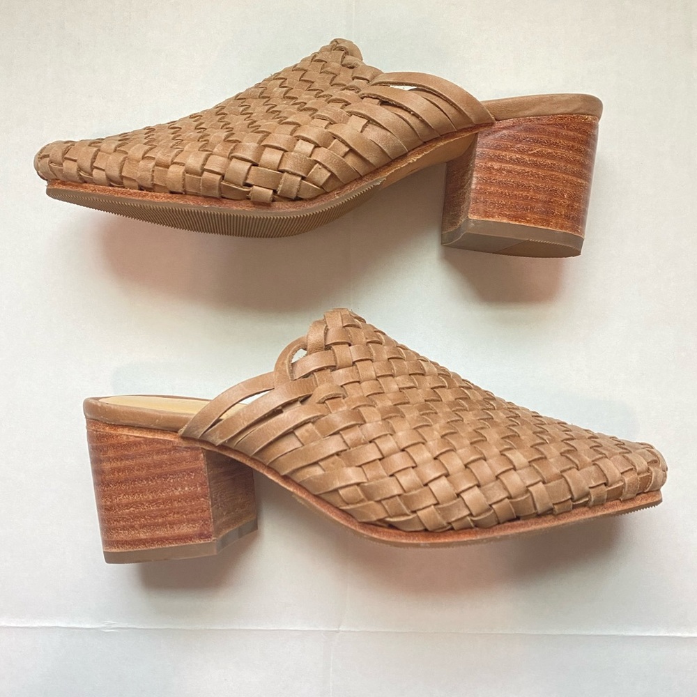 Nisolo All-Day Woven Heeled Mule In Almond - Picture 8 of 12